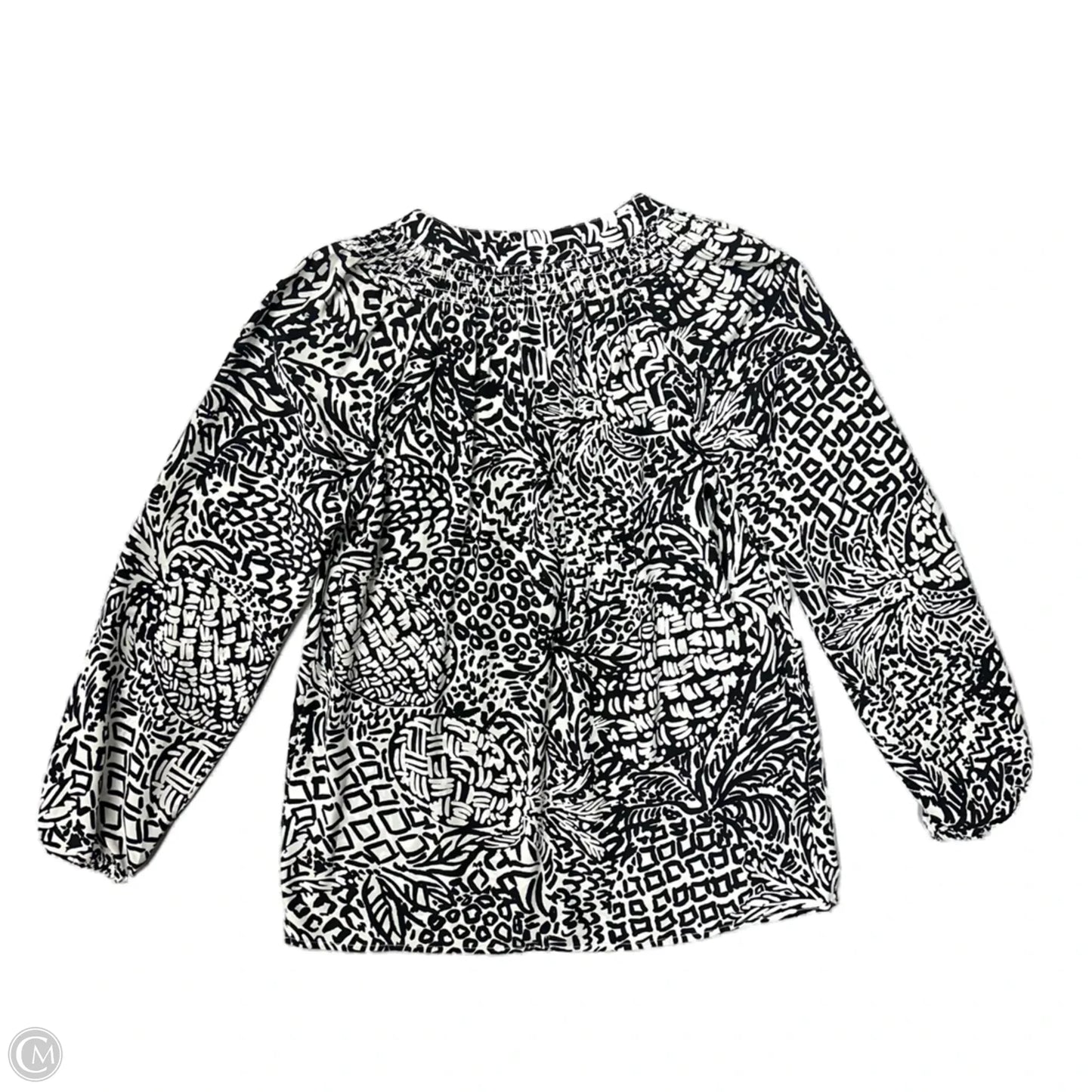 Top Long Sleeve Designer By Lilly Pulitzer In Black & White, Size: Xs