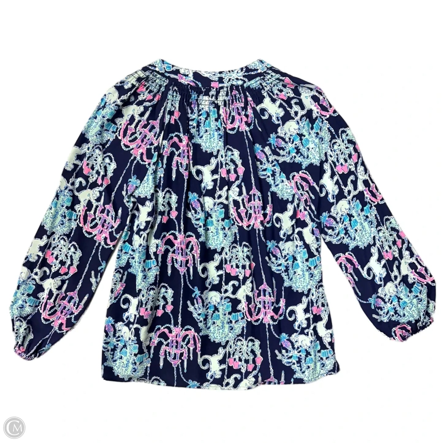 Top Long Sleeve Designer By Lilly Pulitzer In Blue & Pink, Size: Xs