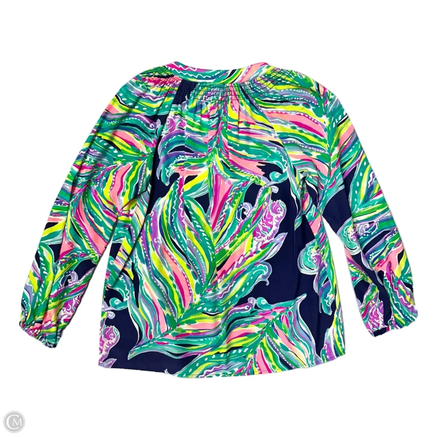 Top Long Sleeve Designer By Lilly Pulitzer In Blue & Green, Size: S
