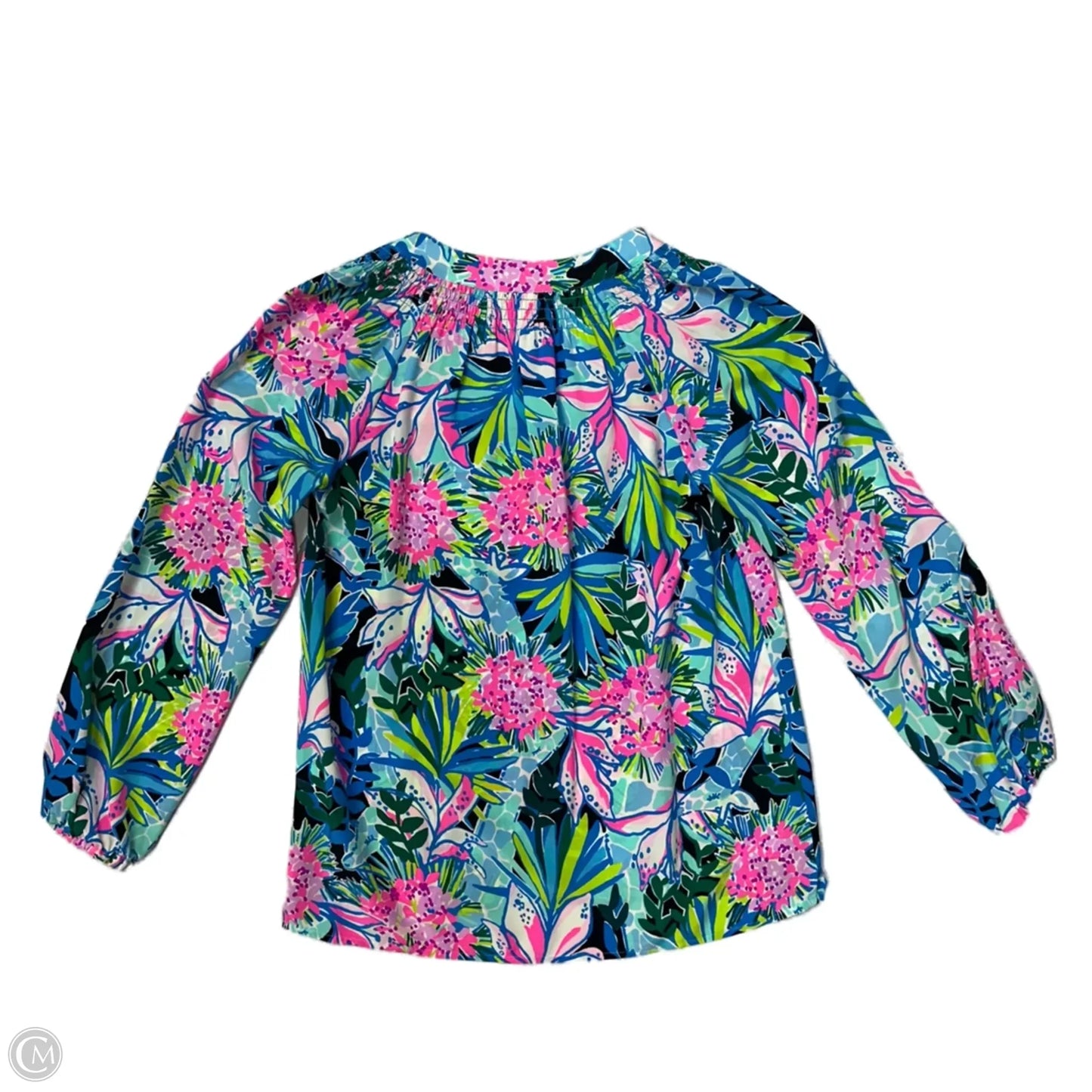 Top Long Sleeve Designer By Lilly Pulitzer In Blue & Green, Size: Xs