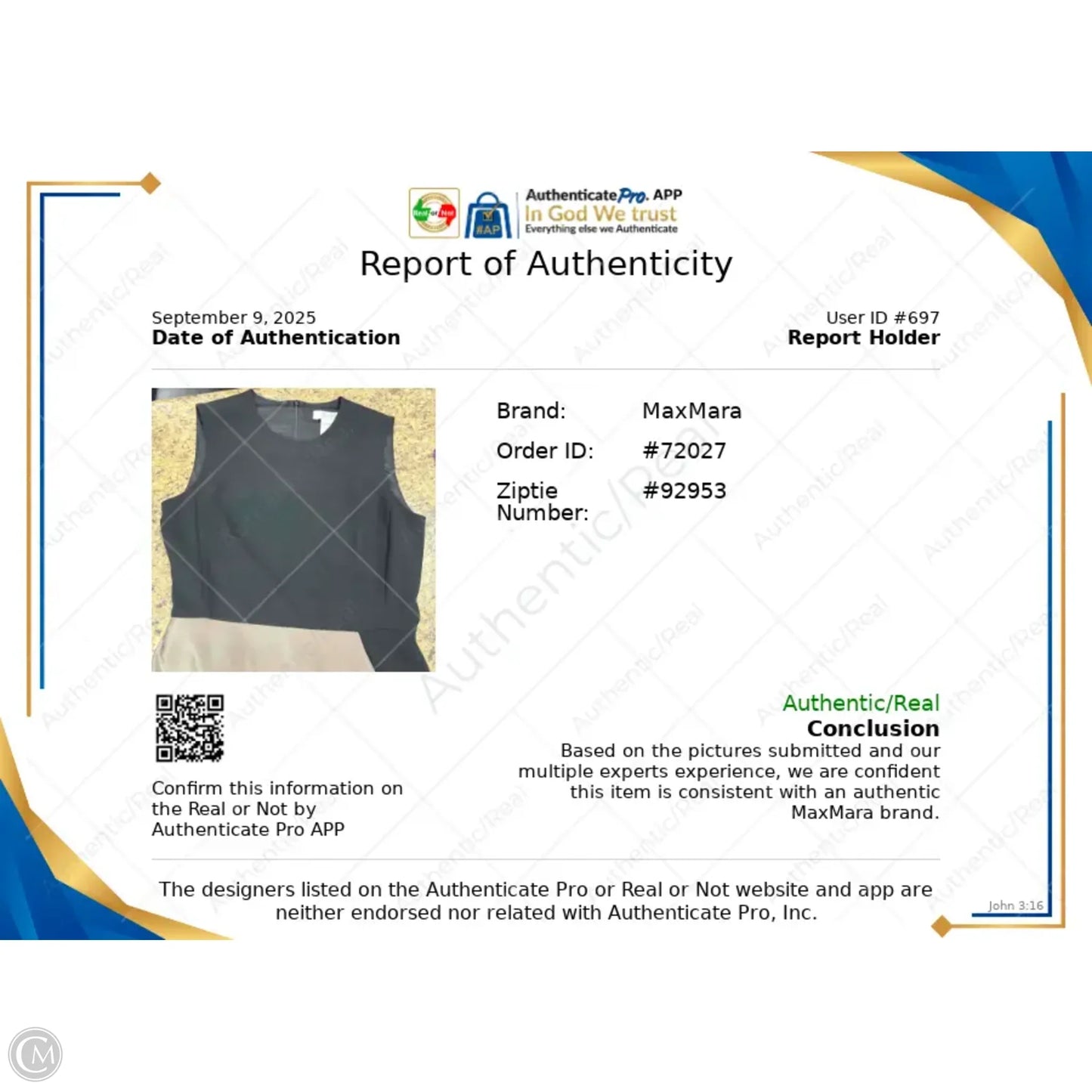 Dress Designer By Max Mara In Black, Size: M