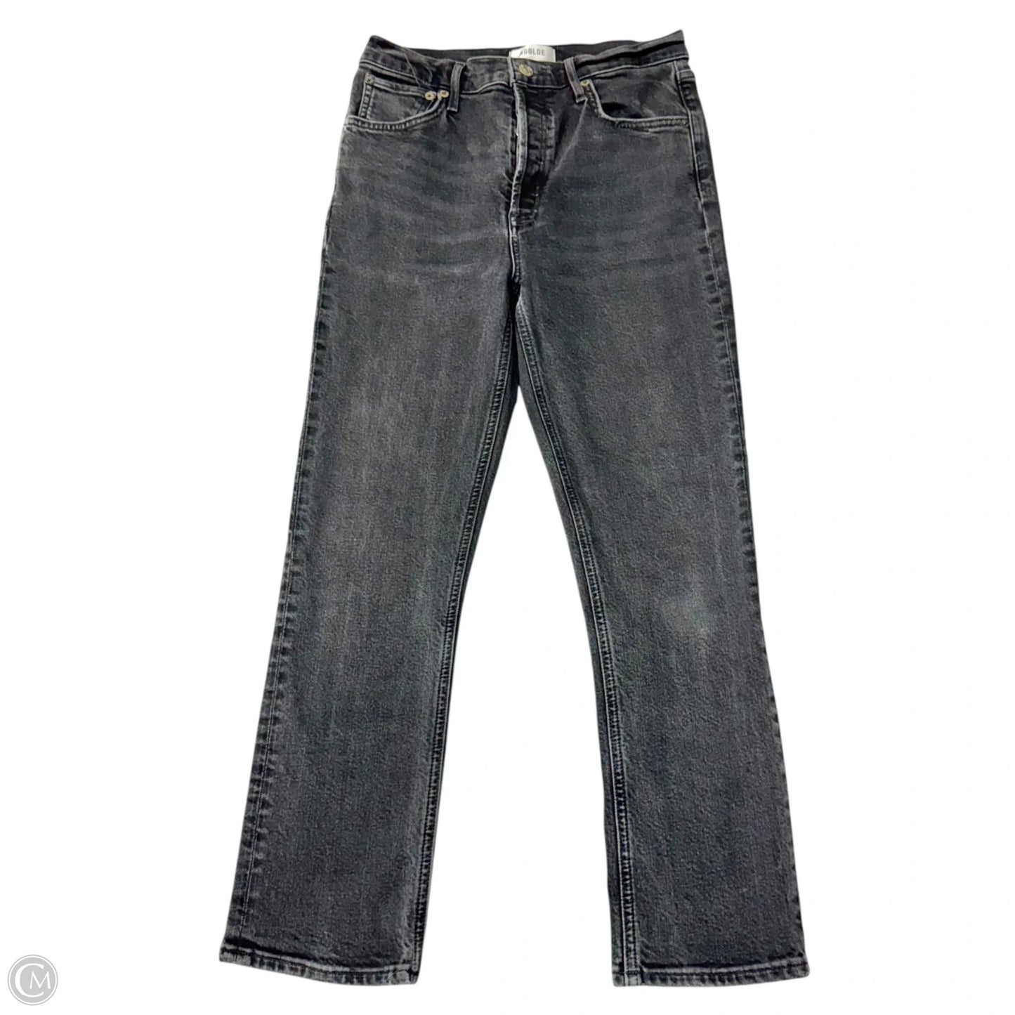 Jeans Straight By Agolde In Black Denim, Size: 4
