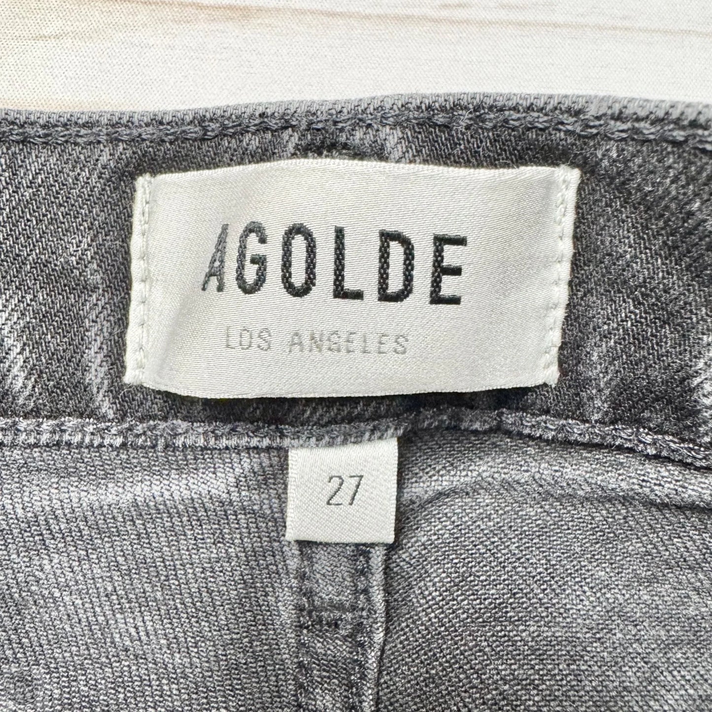 Jeans Straight By Agolde In Black Denim, Size: 4