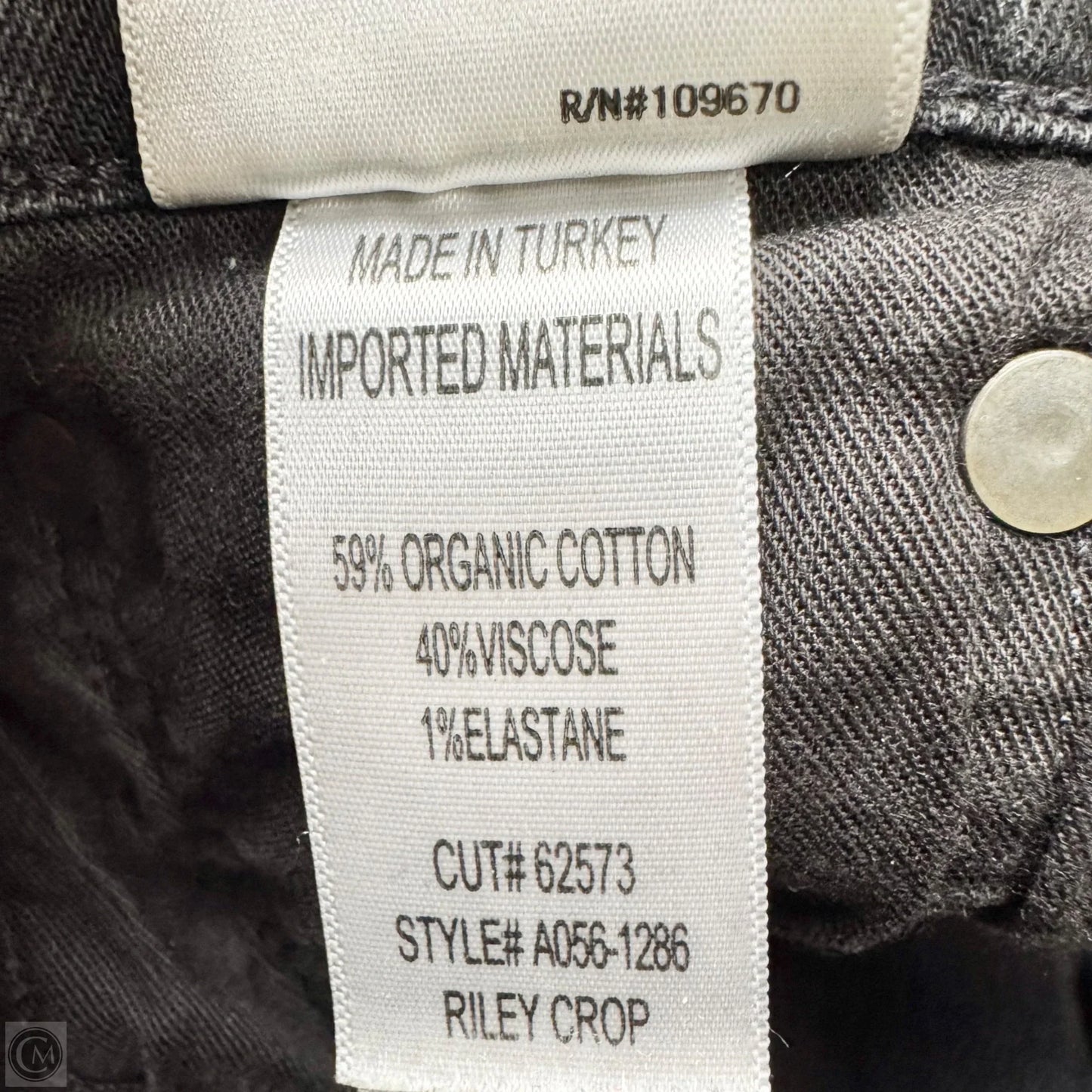 Jeans Straight By Agolde In Black Denim, Size: 4