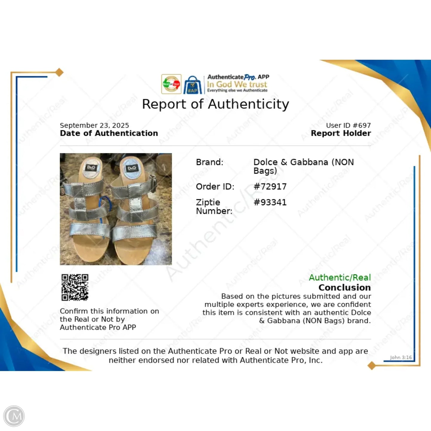 Sandals Luxury Designer By Dolce And Gabbana In Silver & Tan, Size: 7.5