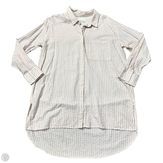 Dress Casual Short By Anthropologie In Pink & White, Size: L