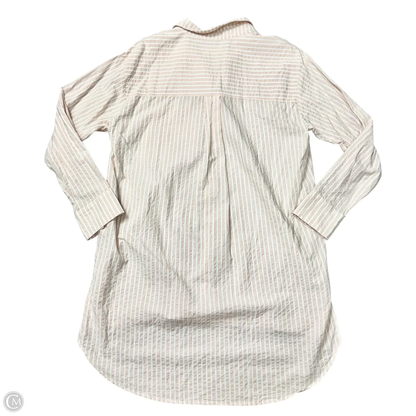 Dress Casual Short By Anthropologie In Pink & White, Size: L