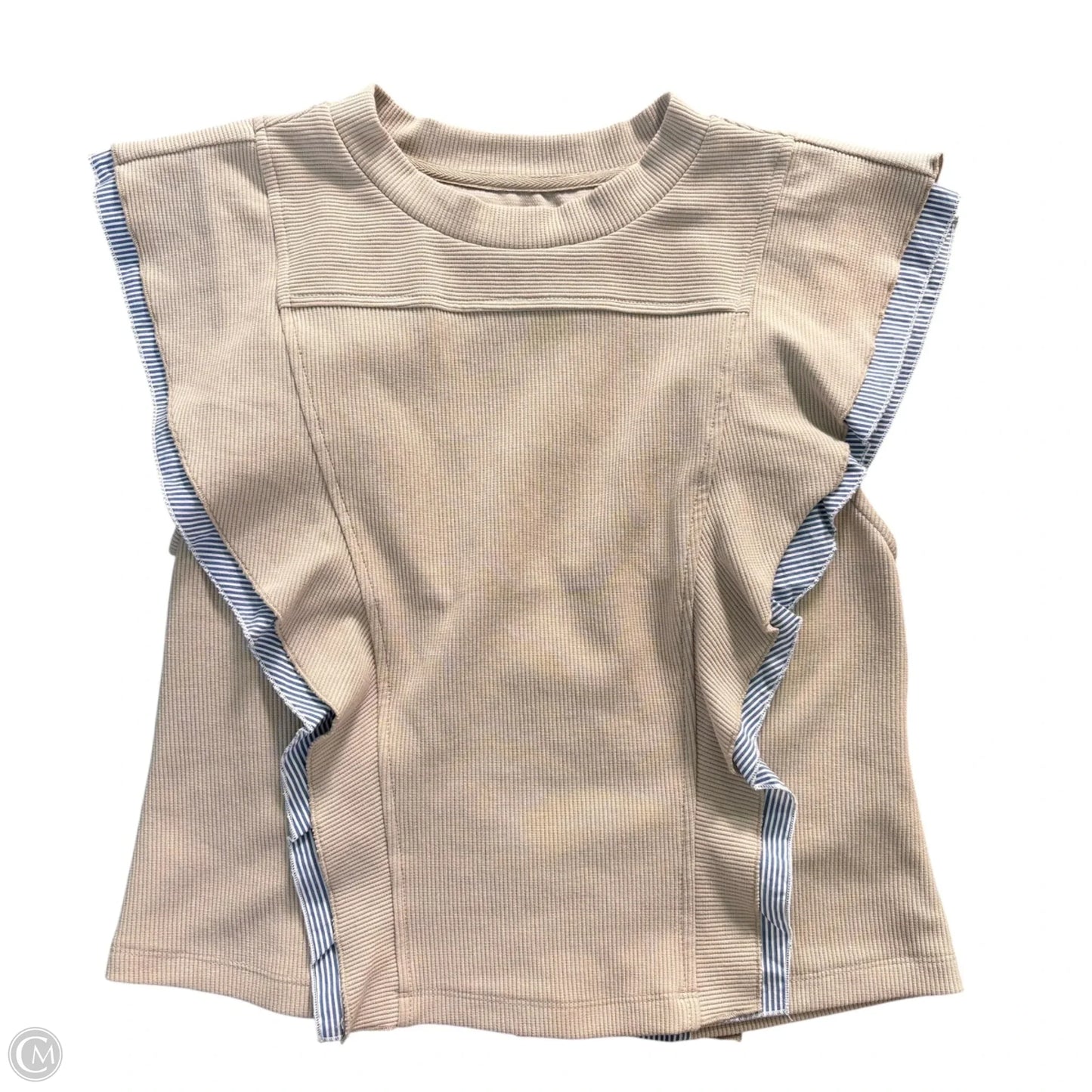 Top Sleeveless By Anthropologie In Blue & Tan, Size: S