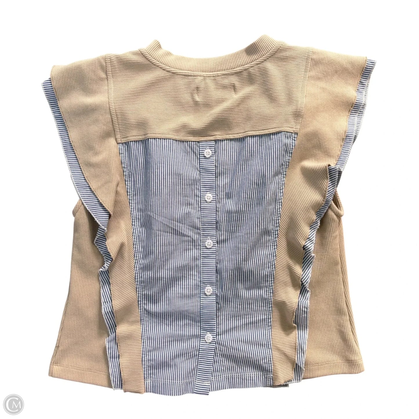 Top Sleeveless By Anthropologie In Blue & Tan, Size: S