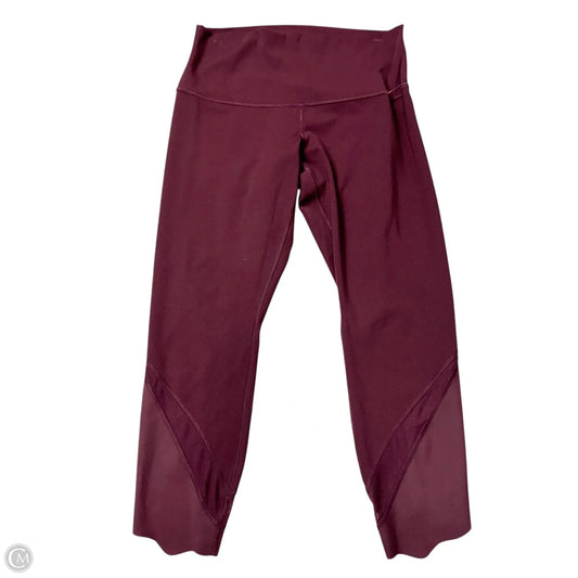 Athletic Leggings Capris By Lululemon In Maroon, Size: L