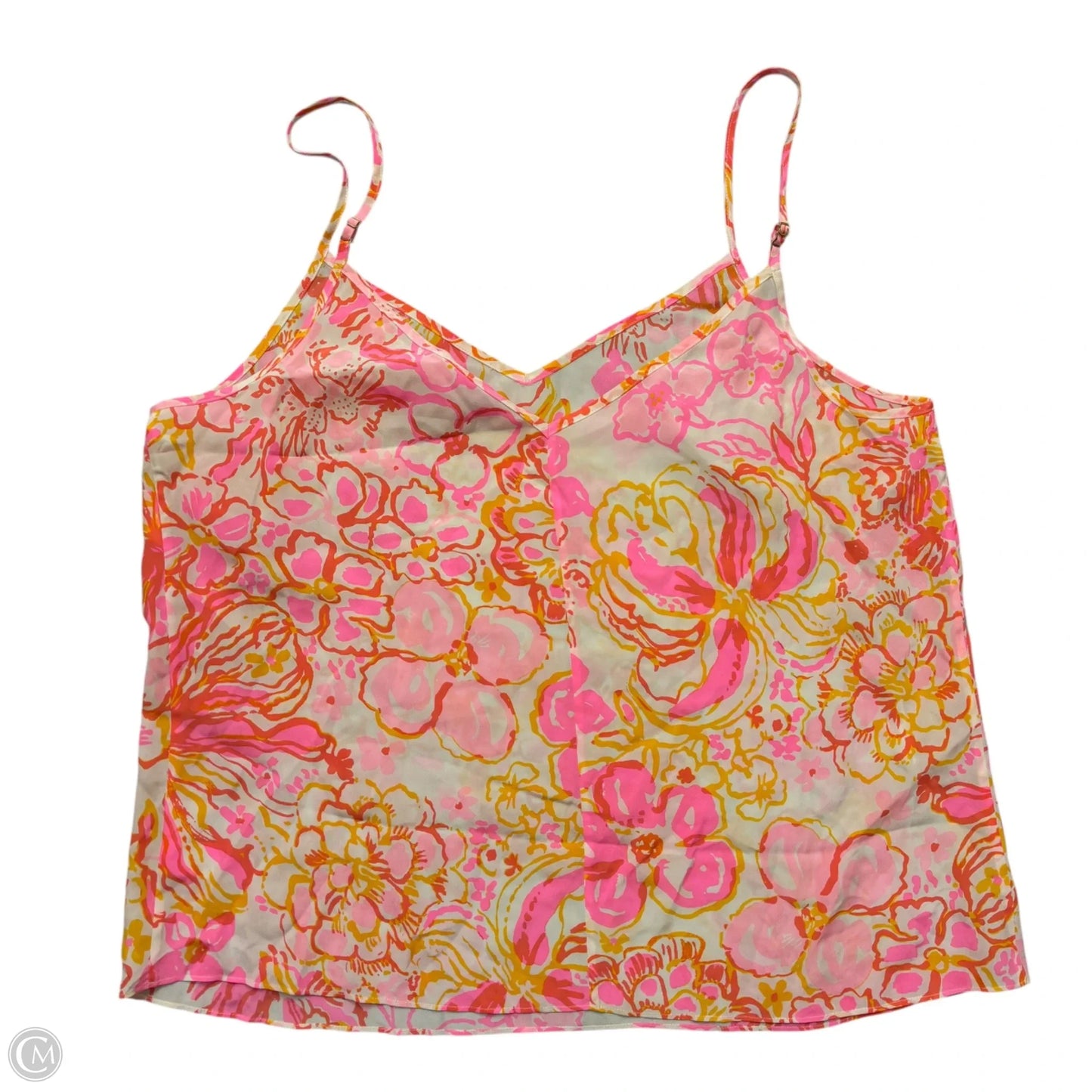 Tank Top Designer By Lilly Pulitzer In Pink & Yellow, Size: Xl