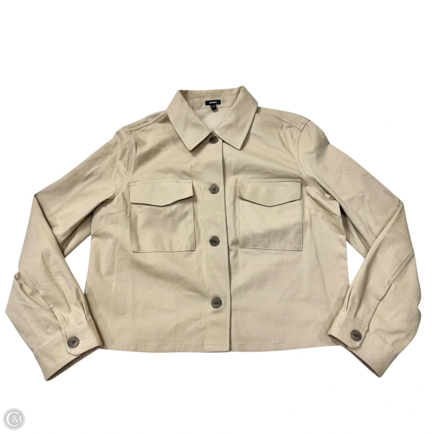 Jacket Shirt By Express In Tan, Size: M