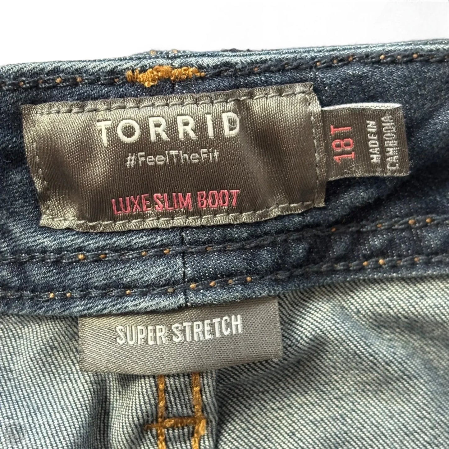 Jeans Boot Cut By Torrid In Blue Denim, Size: 18