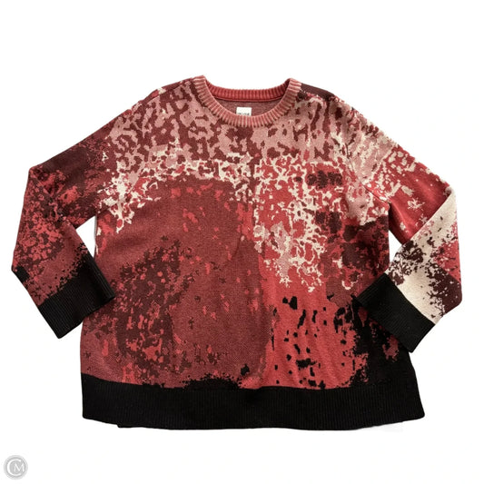 Sweater By Nic + Zoe In Black & Pink, Size: Xl