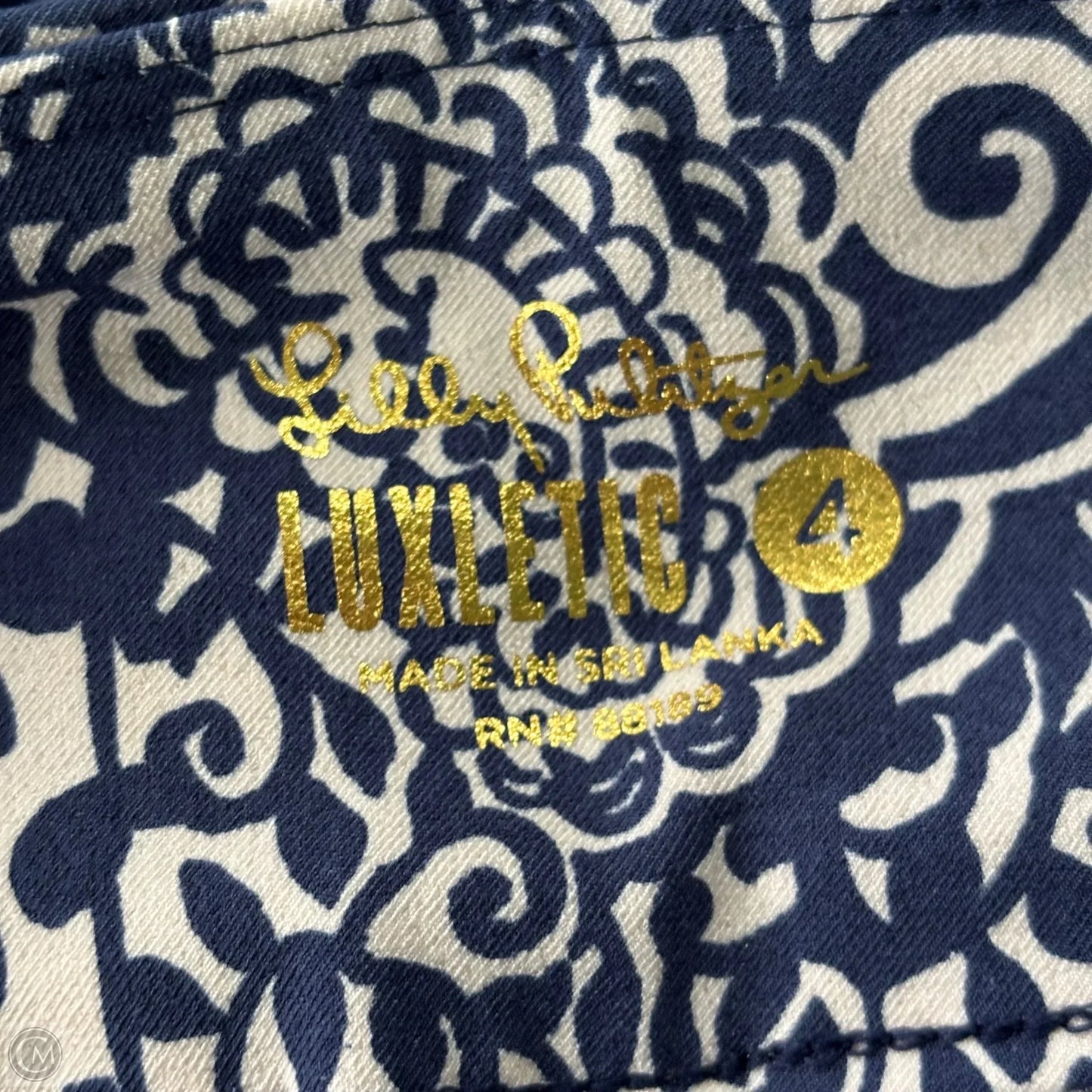 Pants Designer By Lilly Pulitzer In Blue & White, Size: 4