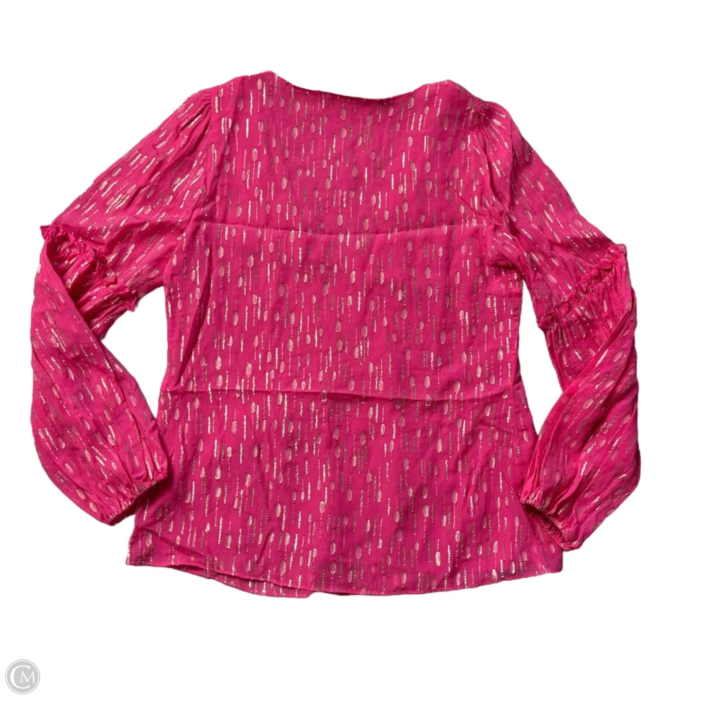 Top Long Sleeve Designer By Lilly Pulitzer In Gold & Pink, Size: Xs