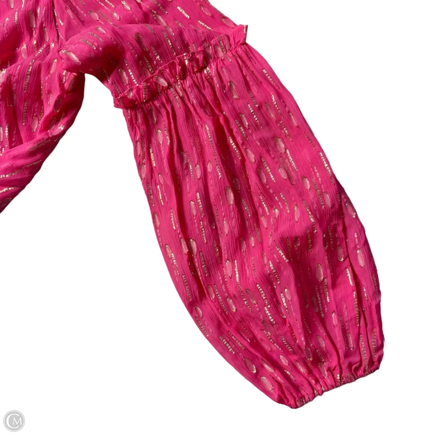 Top Long Sleeve Designer By Lilly Pulitzer In Gold & Pink, Size: Xs