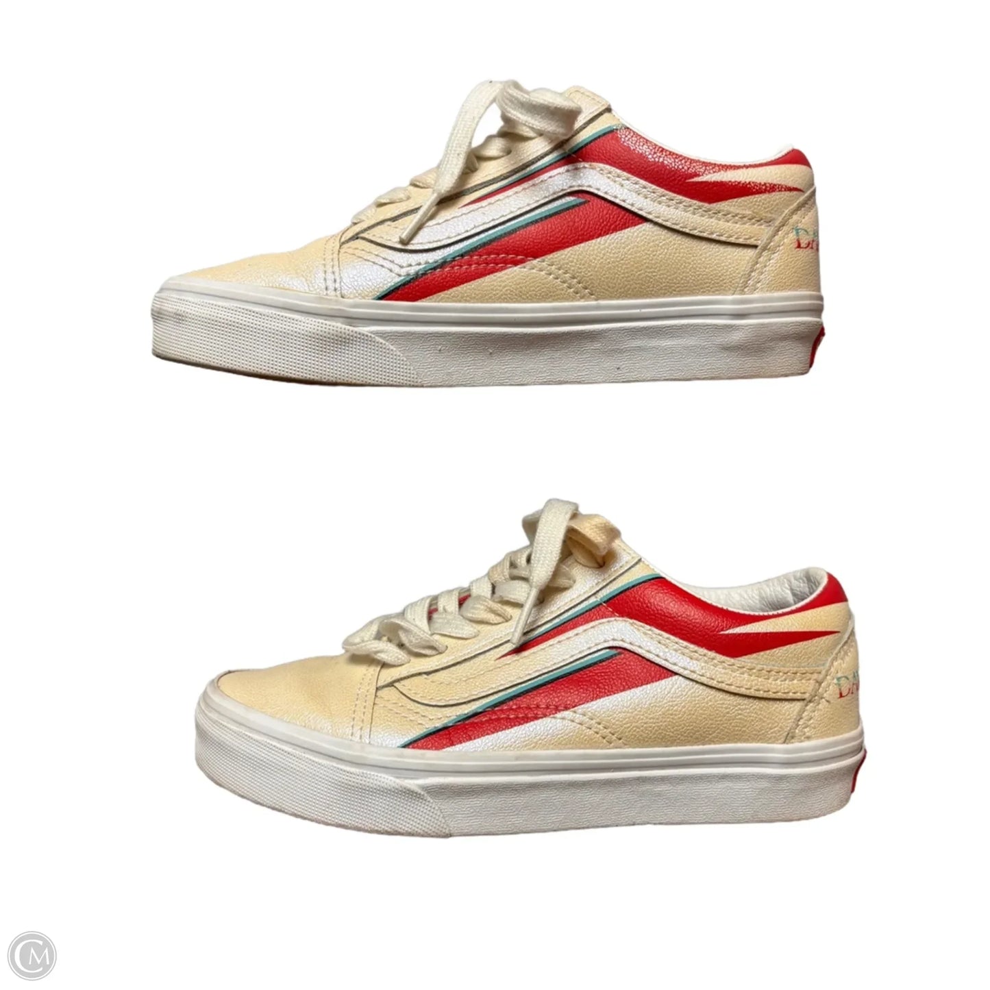 Shoes Sneakers By Vans In Cream & Red, Size: 5