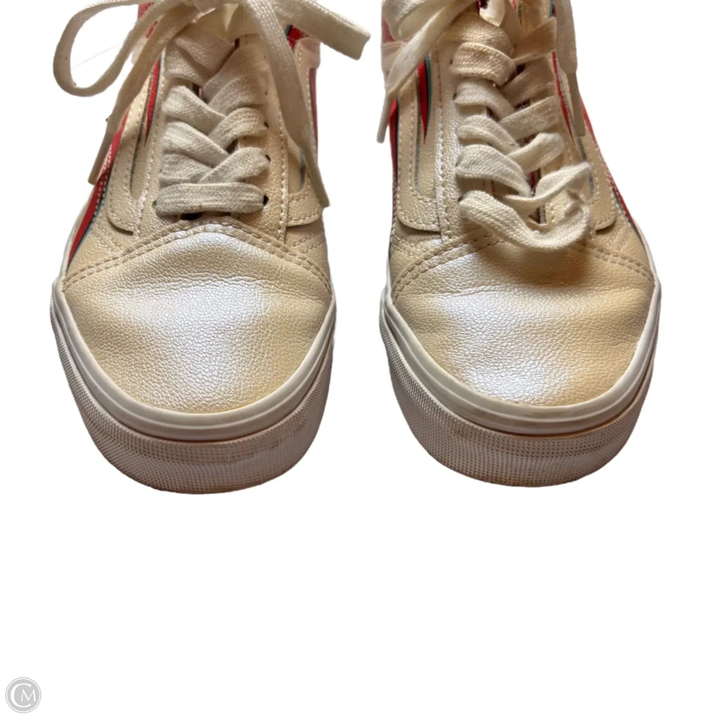 Shoes Sneakers By Vans In Cream & Red, Size: 5