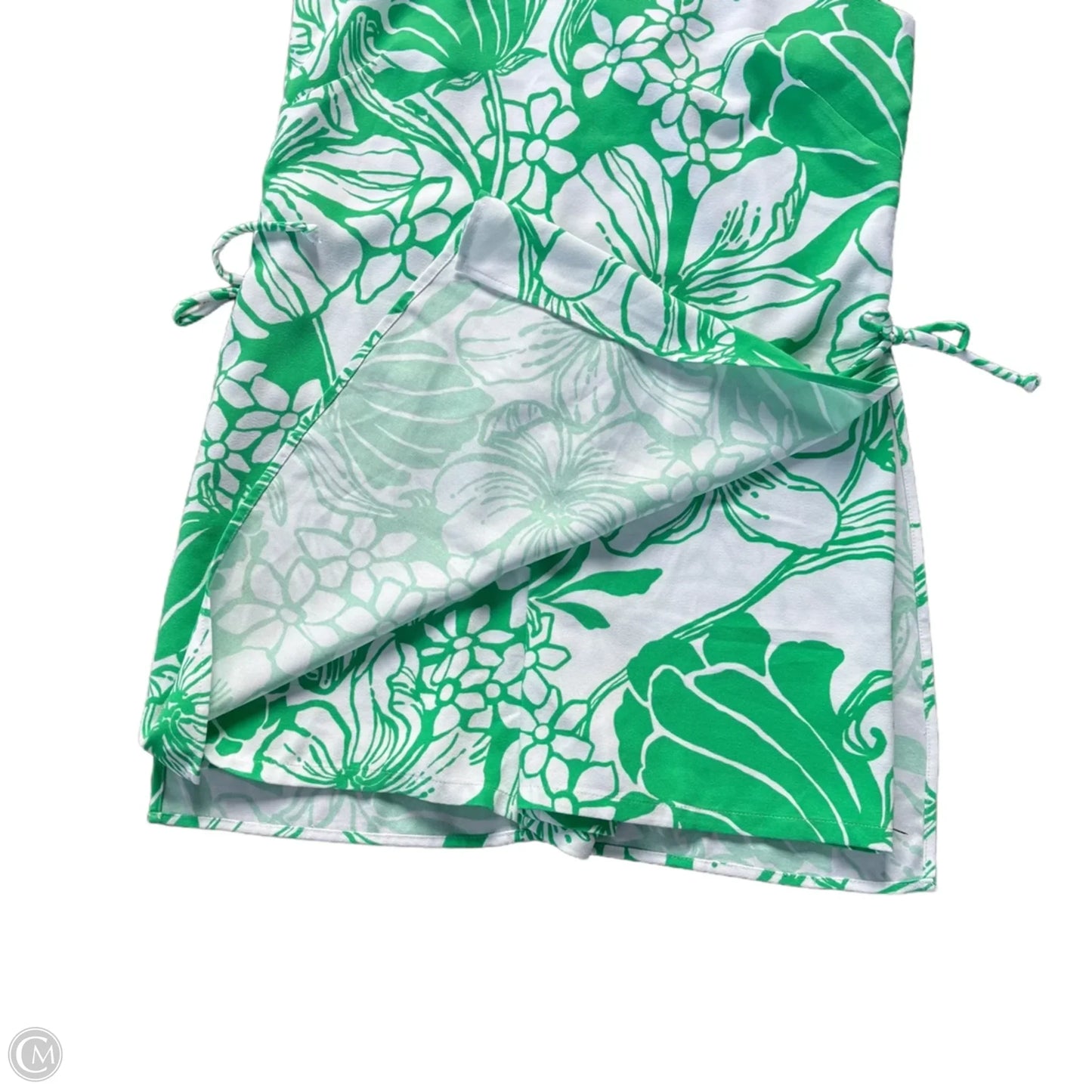Romper Designer By Lilly Pulitzer In Green & White, Size: S