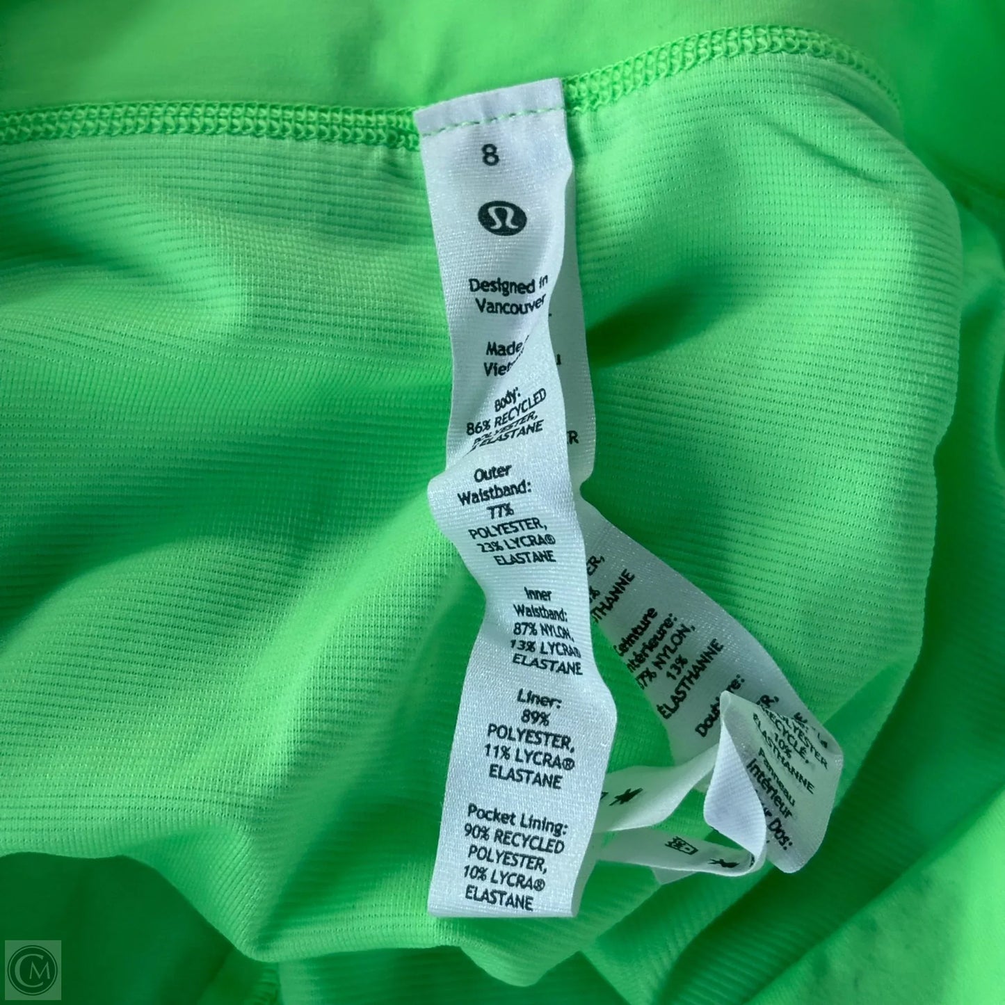 Athletic Shorts By Lululemon In Green, Size: M