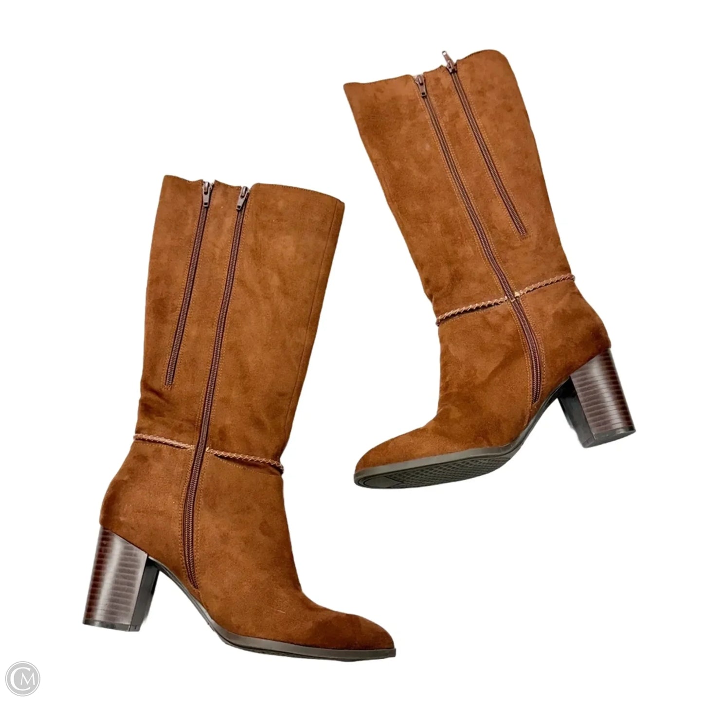 Boots Mid-calf Heels By Aerosoles In Brown, Size: 9.5