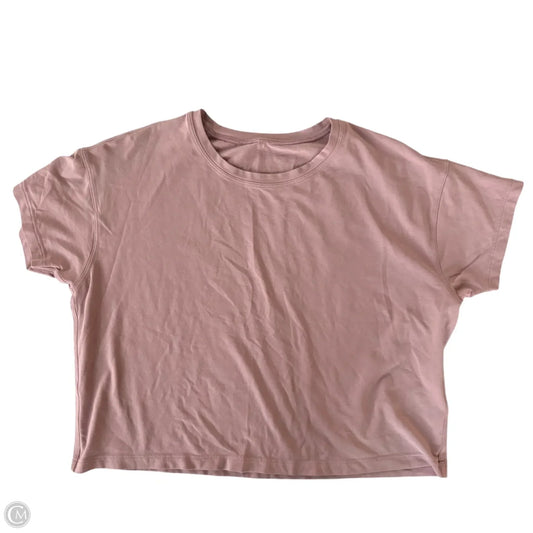 Athletic Top Short Sleeve By Lululemon In Pink, Size: M