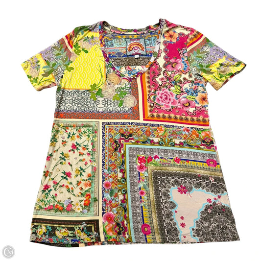 Top Short Sleeve By Johnny Was In Multi-colored, Size: S