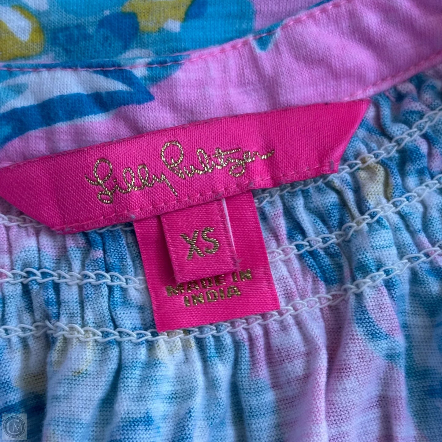 Top Sleeveless Designer By Lilly Pulitzer In Blue & Pink, Size: Xs