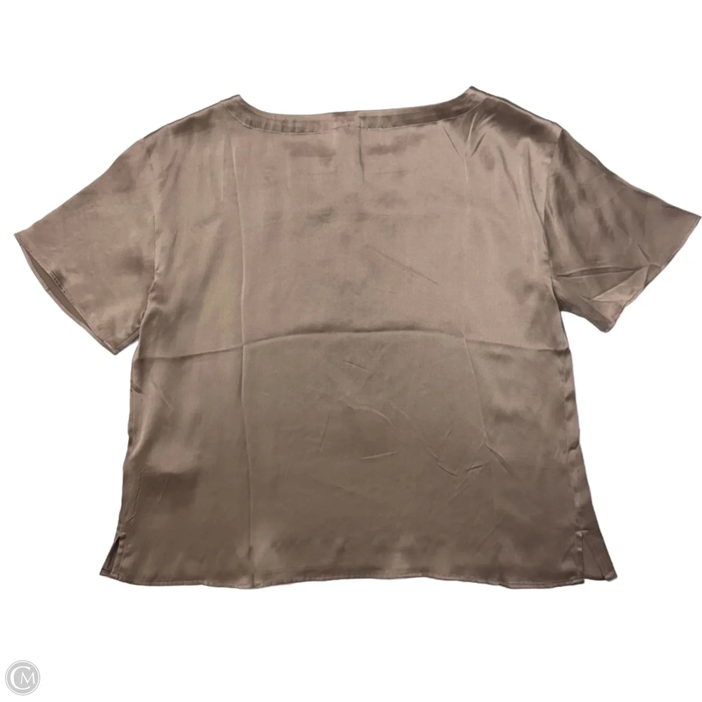 Top Short Sleeve By Anthropologie In Taupe, Size: M
