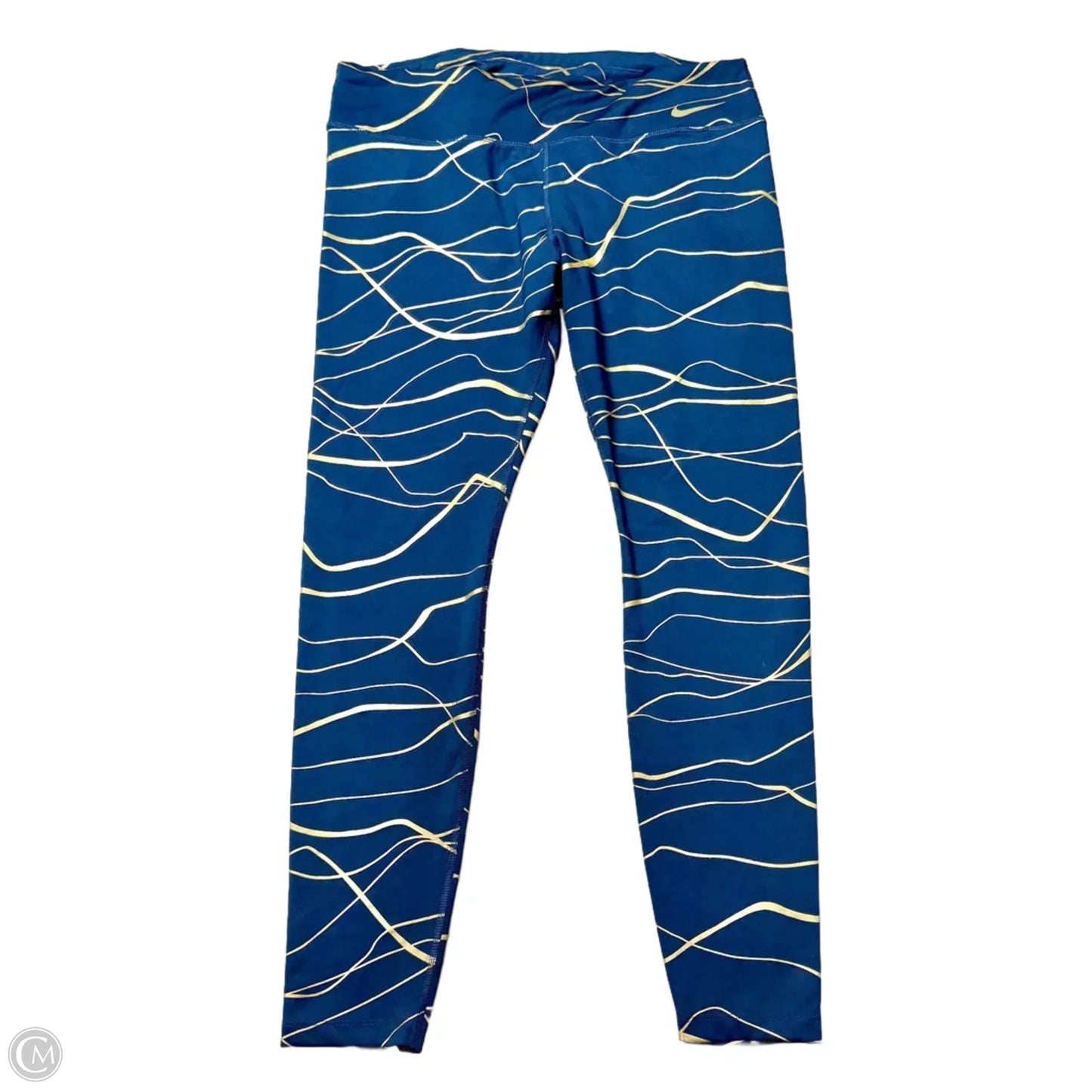 Athletic Leggings By Nike Apparel In Blue & Gold, Size: Xl