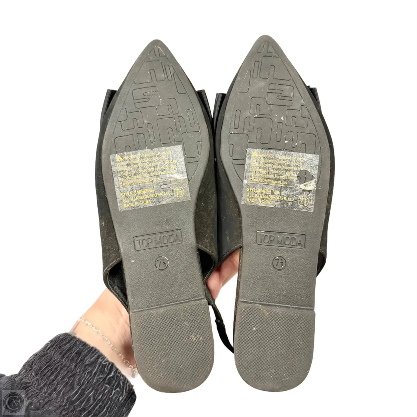 Shoes Flats By Top Moda In Black, Size: 7.5