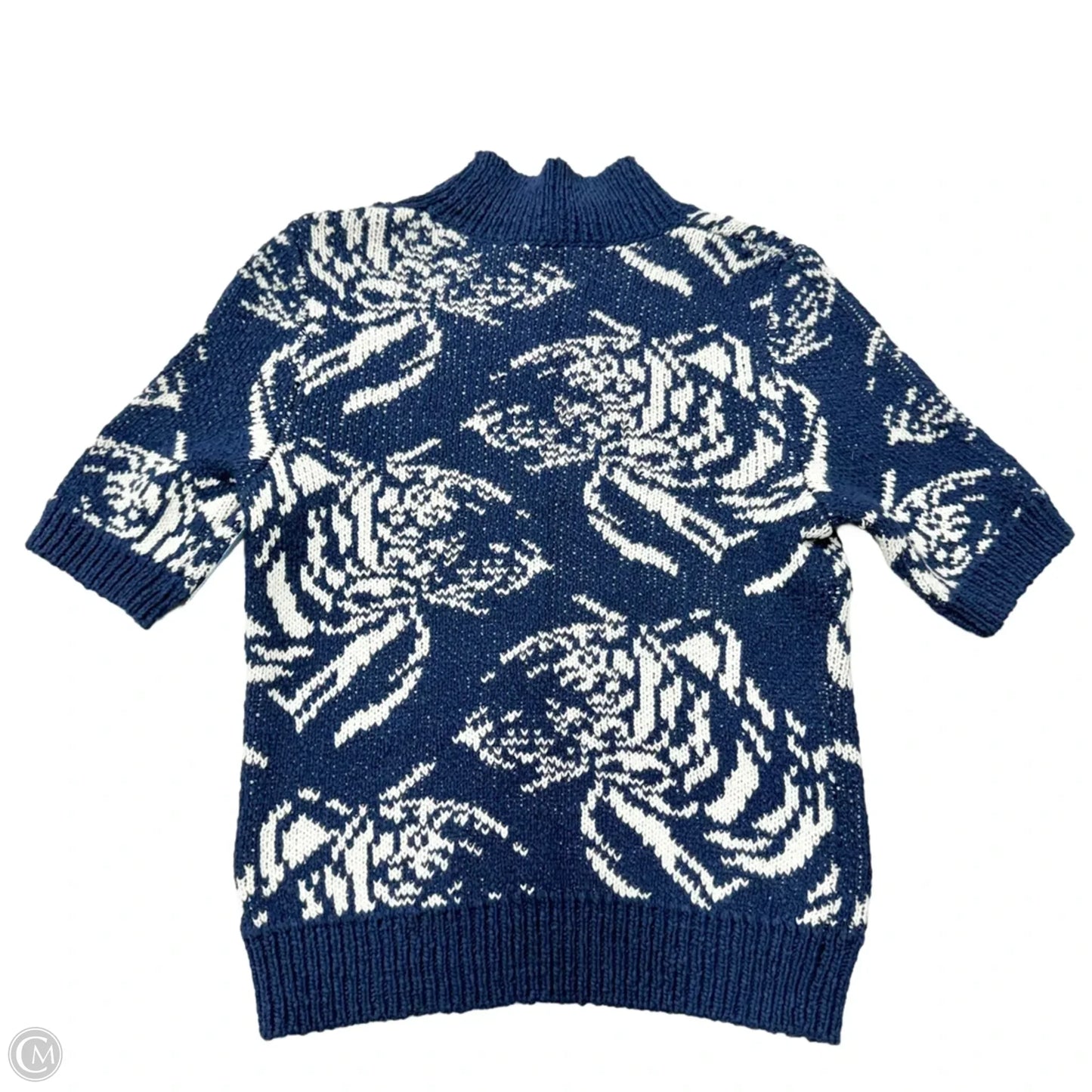 Sweater Short Sleeve By Maeve In Blue & White, Size: Xs