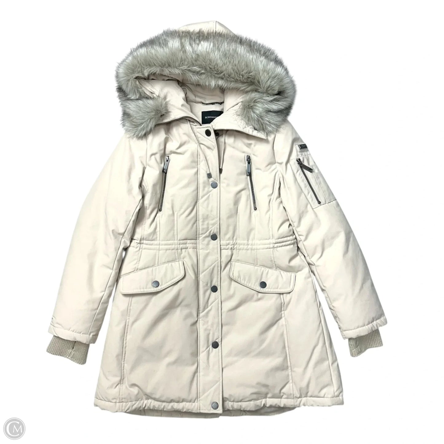Coat Parka By Bcbgmaxazria In Beige, Size: M