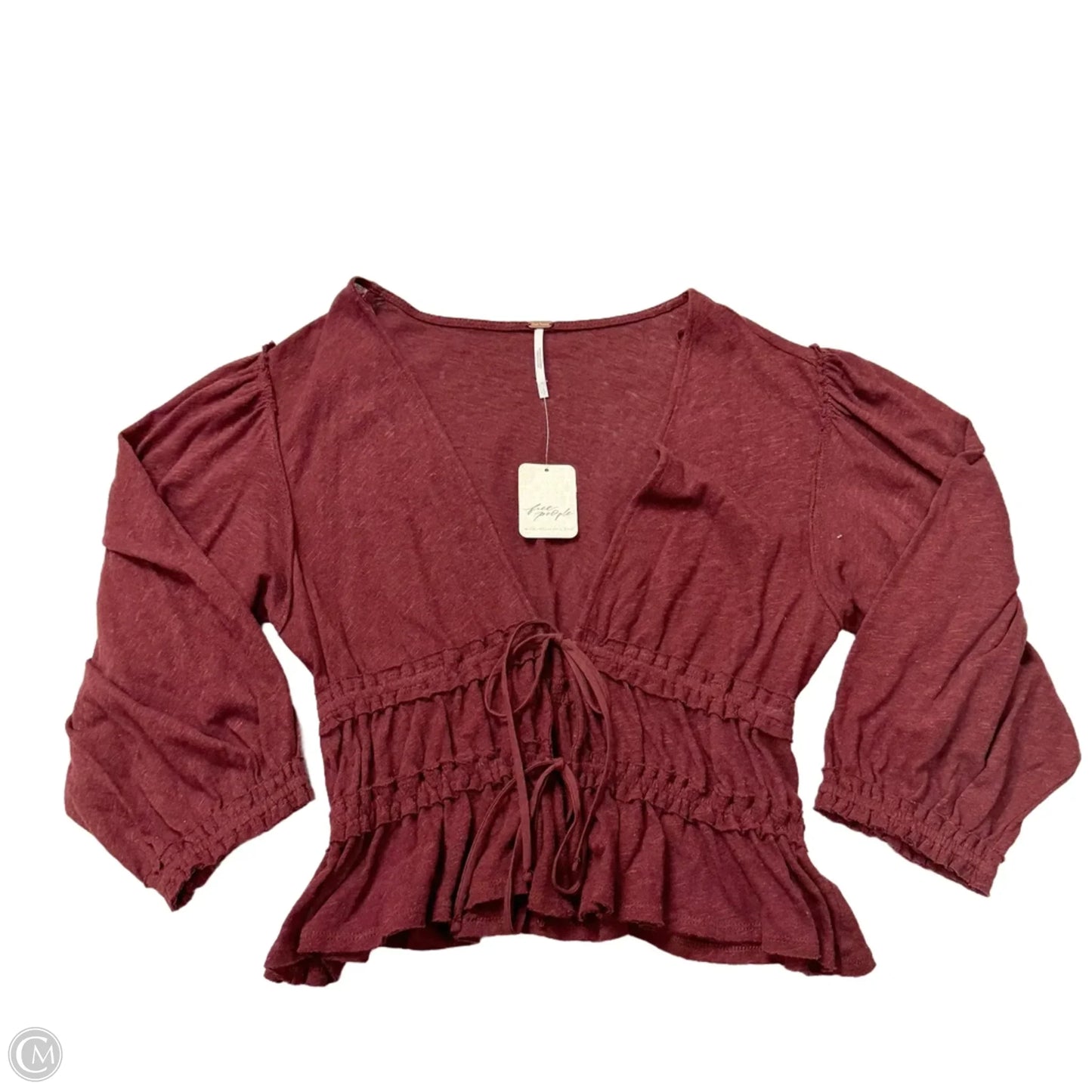 Top Long Sleeve By Free People In Maroon, Size: S
