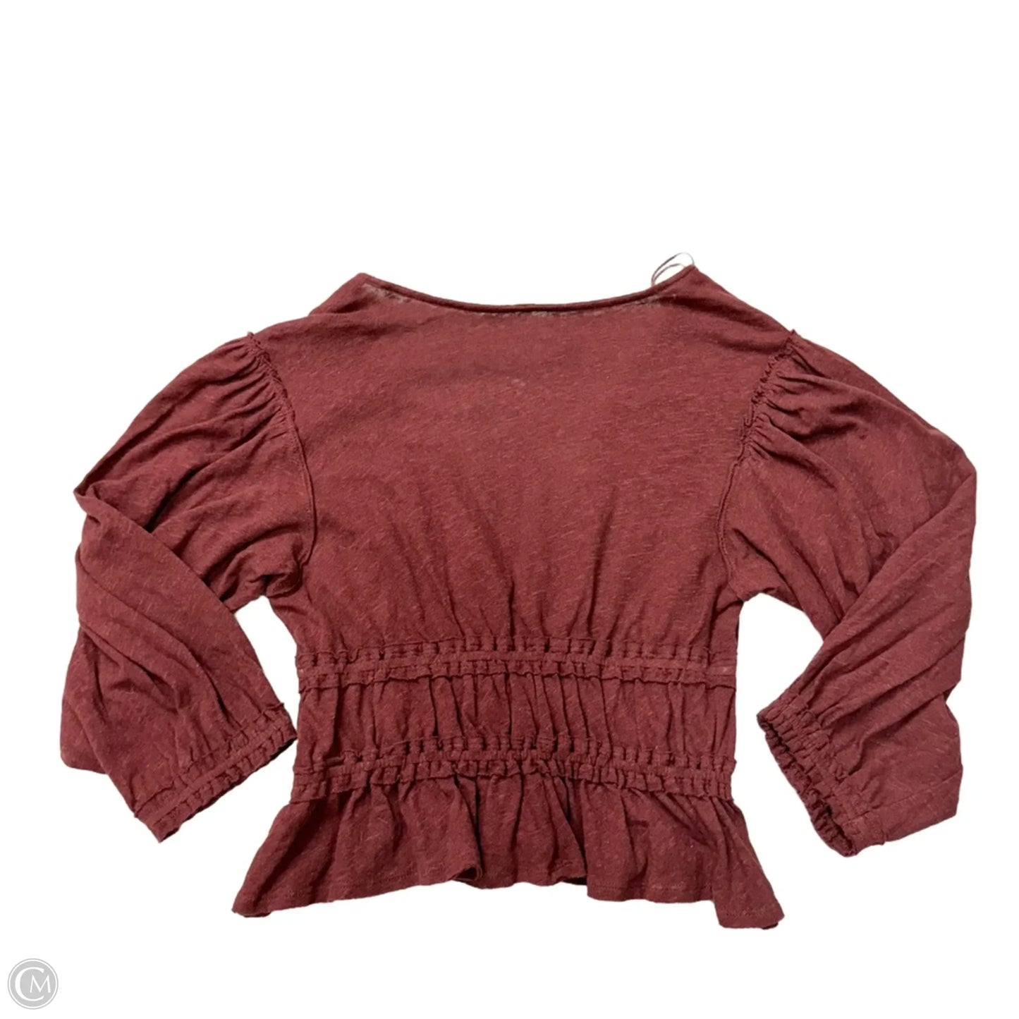 Top Long Sleeve By Free People In Maroon, Size: S