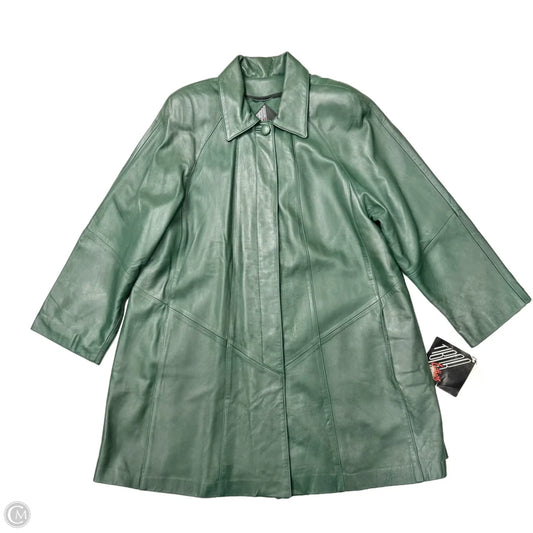 Jacket Leather By Tibor In Green, Size: 3x
