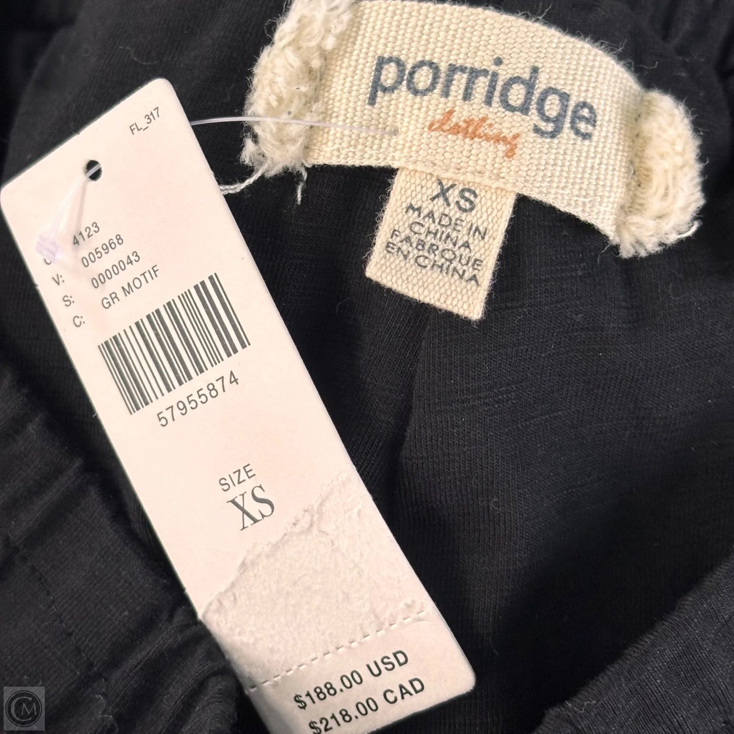 Pants Joggers By Porridge In Black & Silver, Size: Xs