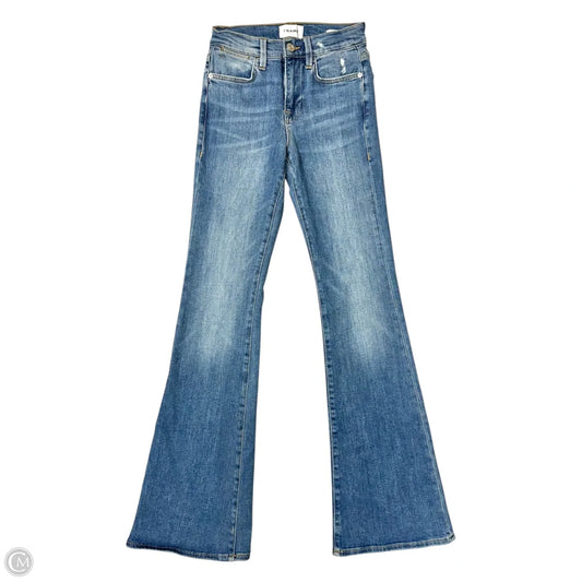 Jeans Wide Leg By Frame In Blue, Size: 0