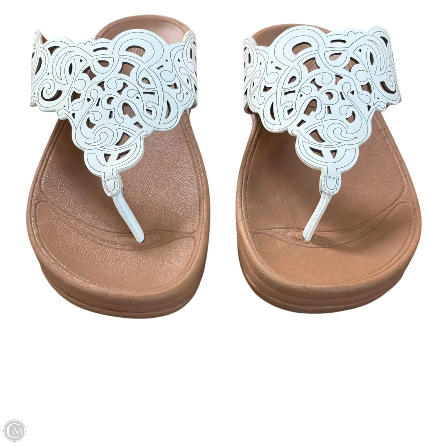 Sandals Heels Wedge By Fitflop In White, Size: 7
