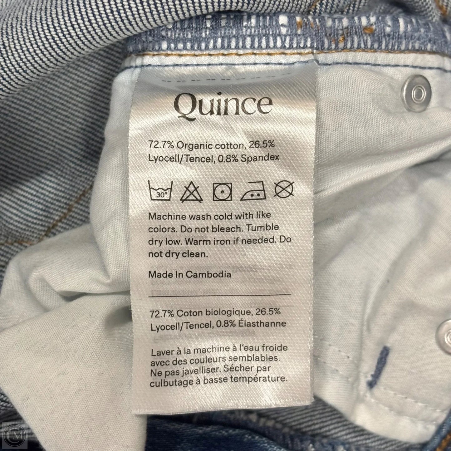 Jeans Straight By Quince In Blue Denim, Size: 4