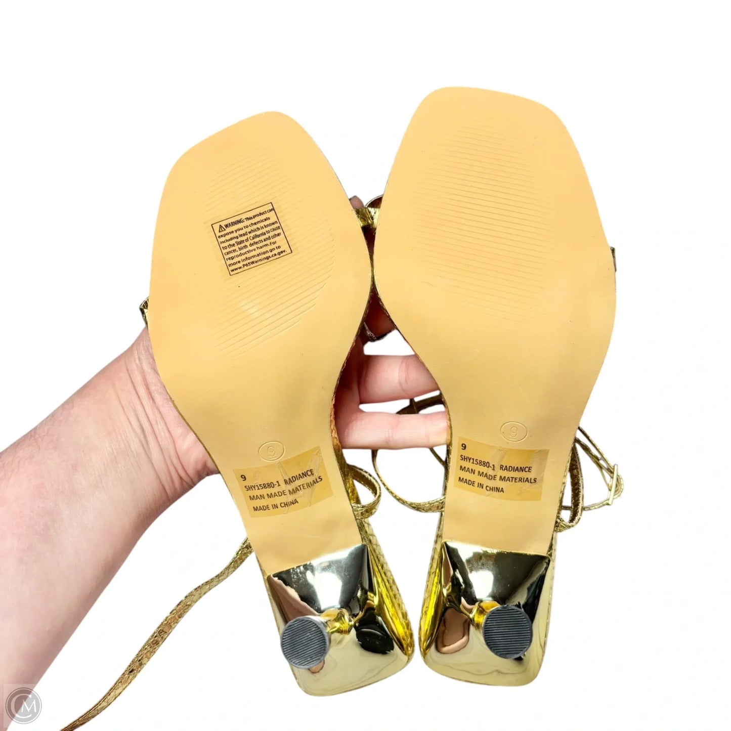 Shoes Heels Kitten By Fashion Nova In Gold, Size: 9