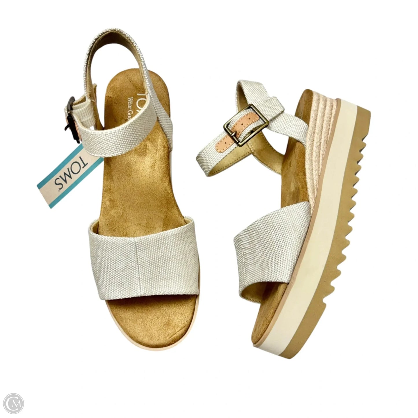 Sandals Heels Block By Toms In Beige, Size: 7.5