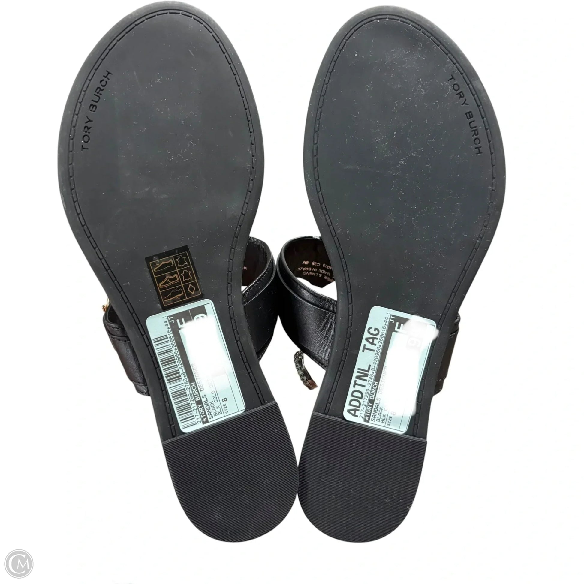 Sandals Designer By Tory Burch In Black, Size: 8 Sandals Designer By Tory Burch In Black, Size: 8