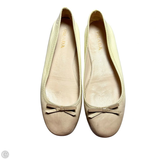 Shoes Luxury Designer By Prada In Cream, Size: 6