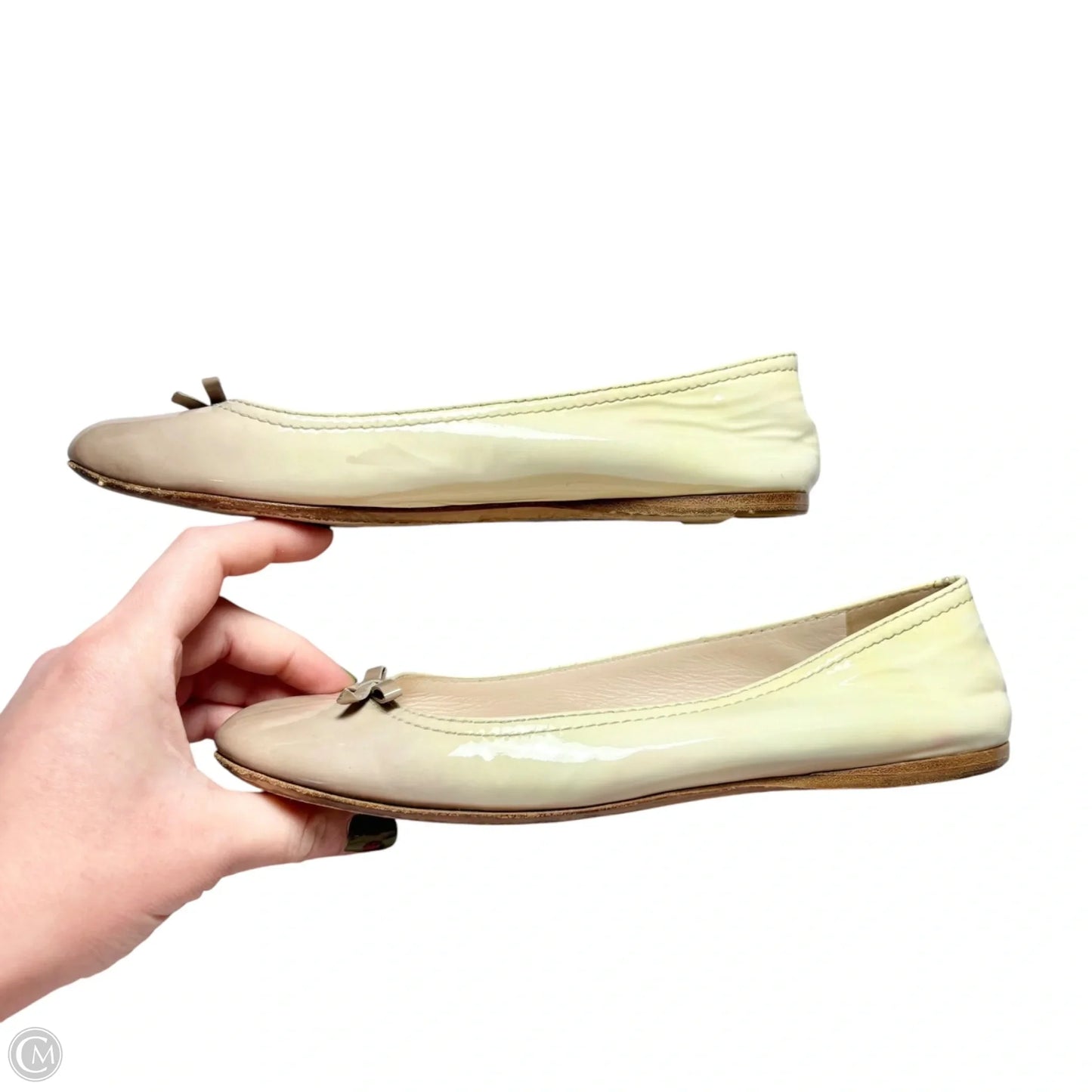 Shoes Luxury Designer By Prada In Cream, Size: 6