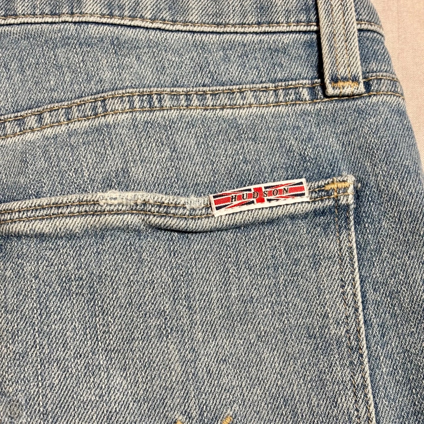 Jeans Straight By Hudson In Blue Denim, Size: 4