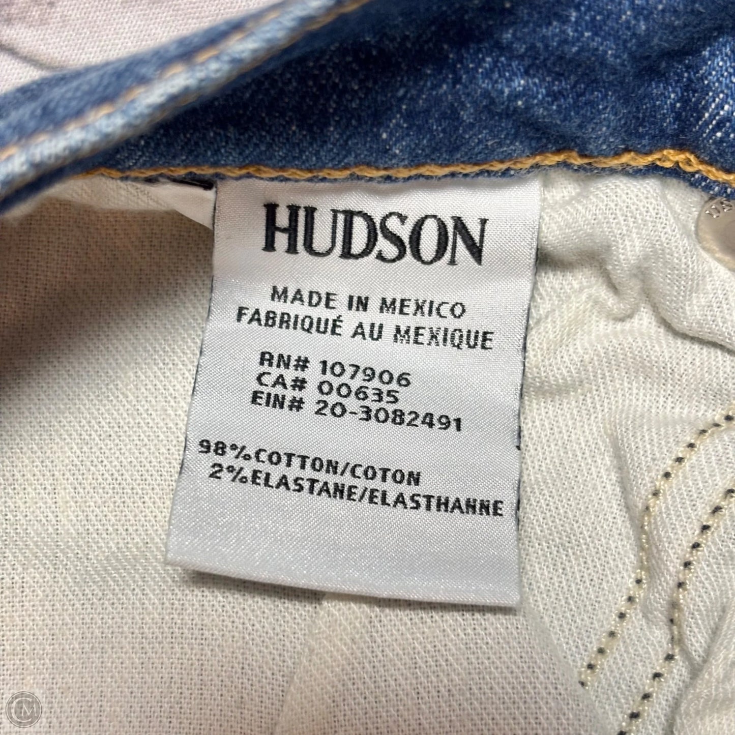 Jeans Flared By Hudson In Blue Denim, Size: 6