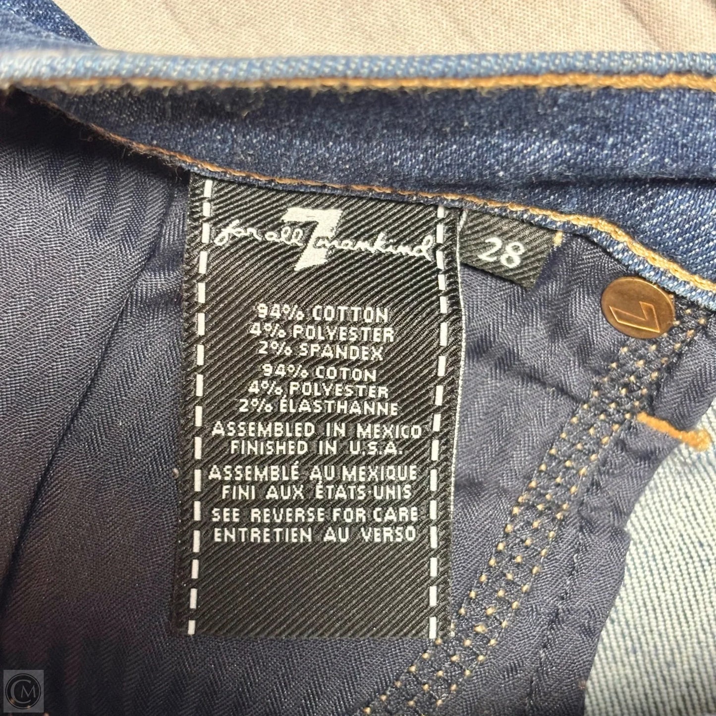 Jeans Straight By 7 For All Mankind In Blue Denim, Size: 6