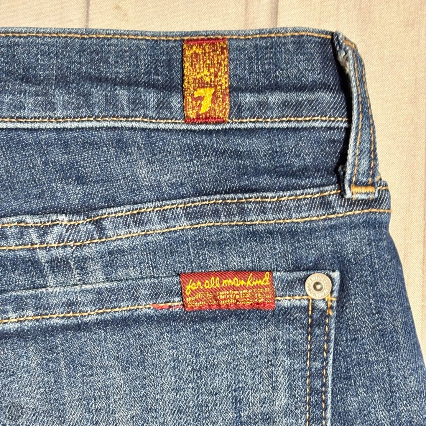 Jeans Straight By 7 For All Mankind In Blue Denim, Size: 6